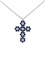 Collana Donna Croce in Oro Zaffiro COOR-5-198
